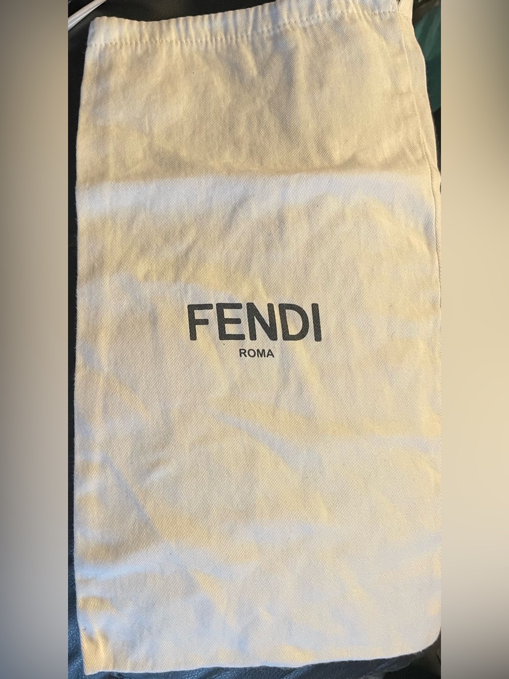 Fendi Dust Bag - Cream Color Canvas Logo Pouch